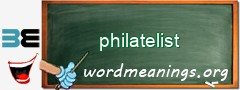 WordMeaning blackboard for philatelist